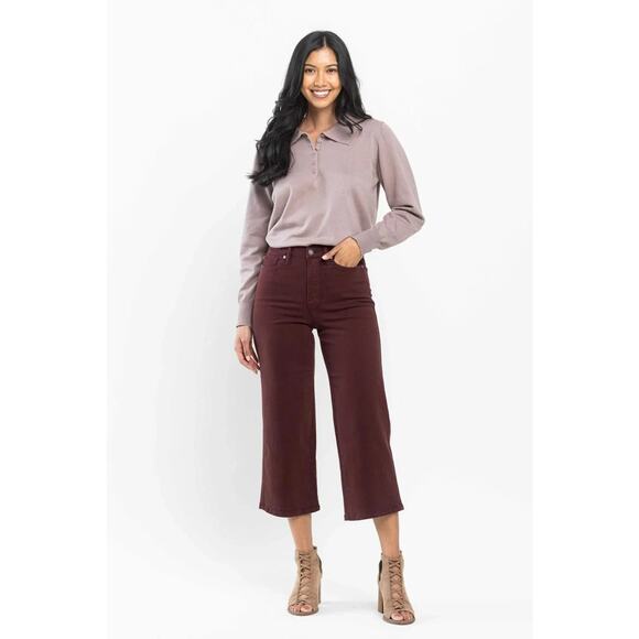 Oxblood Jeans Denim Straight Leg 5 Pockets High Waist - Picture 1 of 5